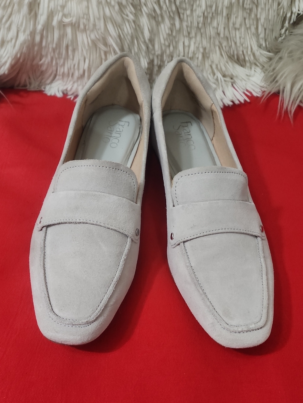 Franco Sarto Persia Light Gray Suede Men's Slip-On Loafers
